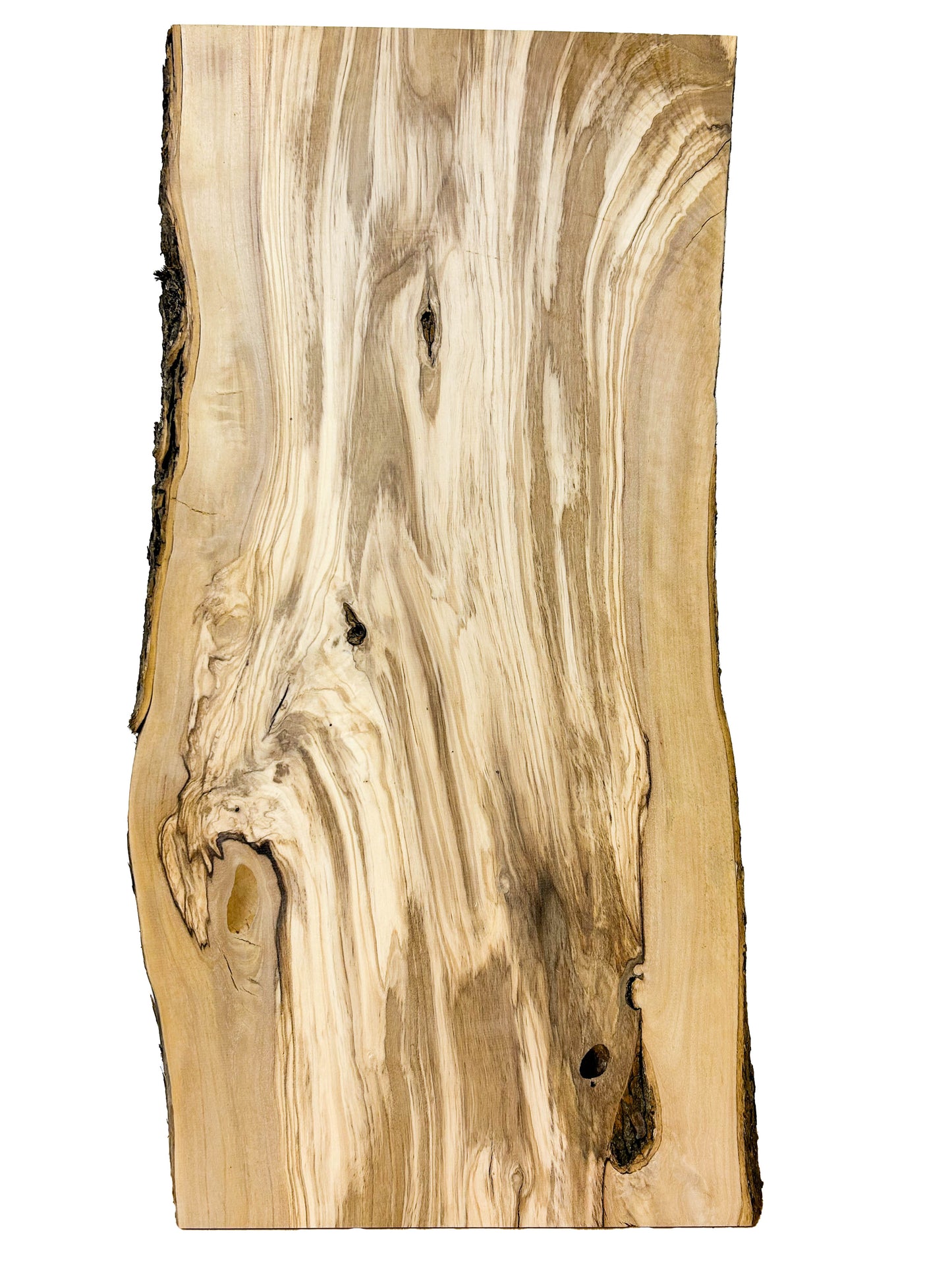 OLIVEWOOD: Italian Live Edge Figured, Cutting Boards 24"x 11-12.5"x 1" - WE702