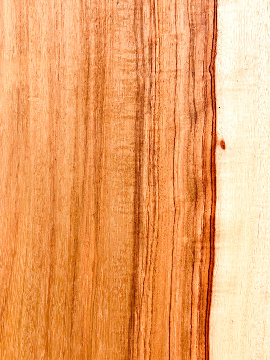 Canary, Red/Macacauba 5/4 Live Edge Slabs - 24"x 9.75" x 1-1/8" - WE743