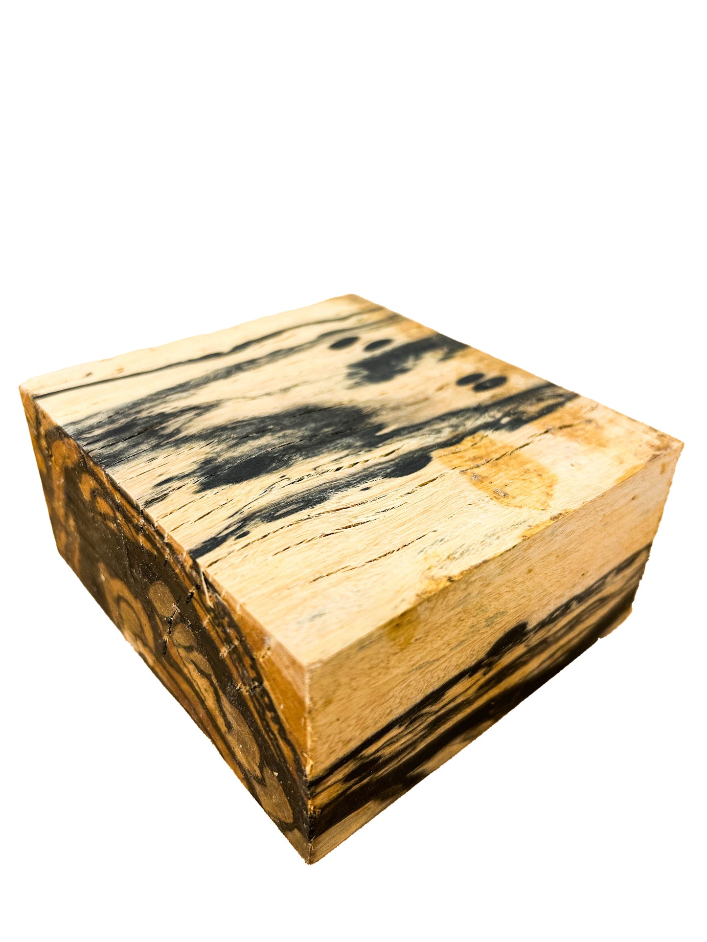 Ebony, Black & White/Pale Moon Striking Bowl Blank - 4" x 4" x 2" WE795