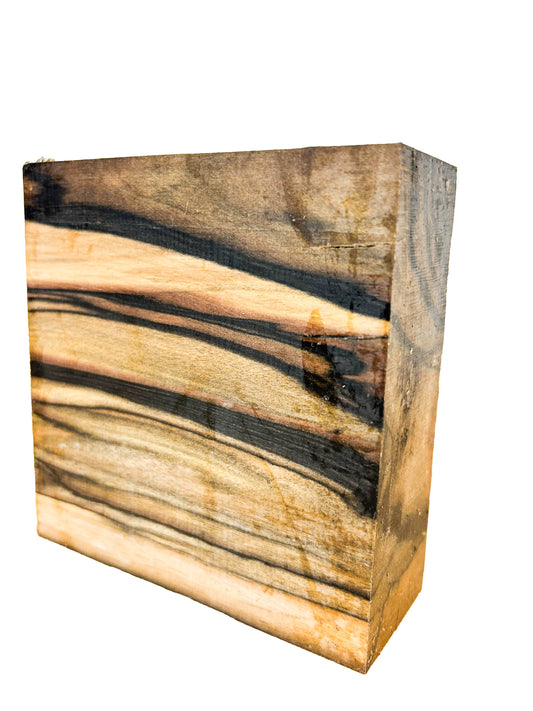 Ebony, Black & White/Pale Moon Striking Bowl Blank - 4.5" x 4.5" x 1-5/8" WE802