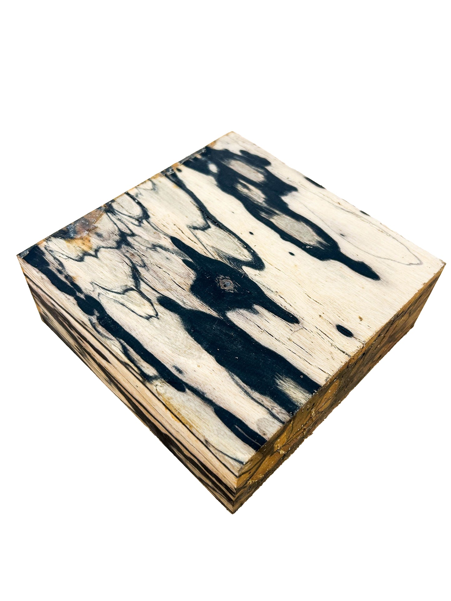 Ebony, Black & White/Pale Moon Striking Bowl Blank - 4.75" x 4.75" x 2" WE804