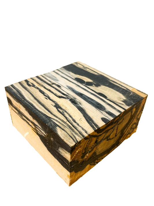 Ebony, Black & White/Pale Moon Striking Bowl Blank - 4.75" x 4.75" x 2.5" WE805