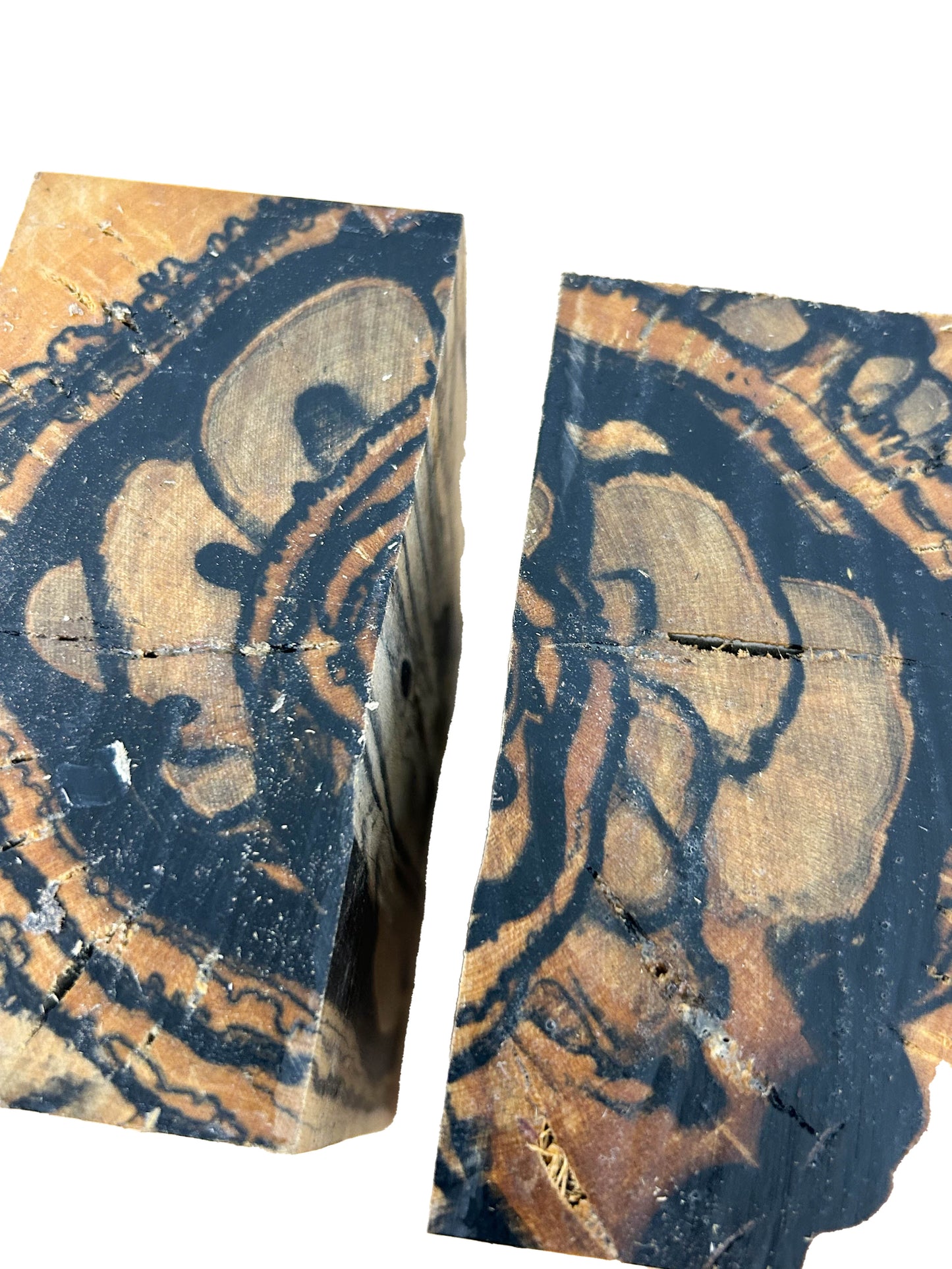 Ebony, Black & White/Pale Moon Striking Bowl Blank - 4.75" x 4.75" x 2.5" WE805