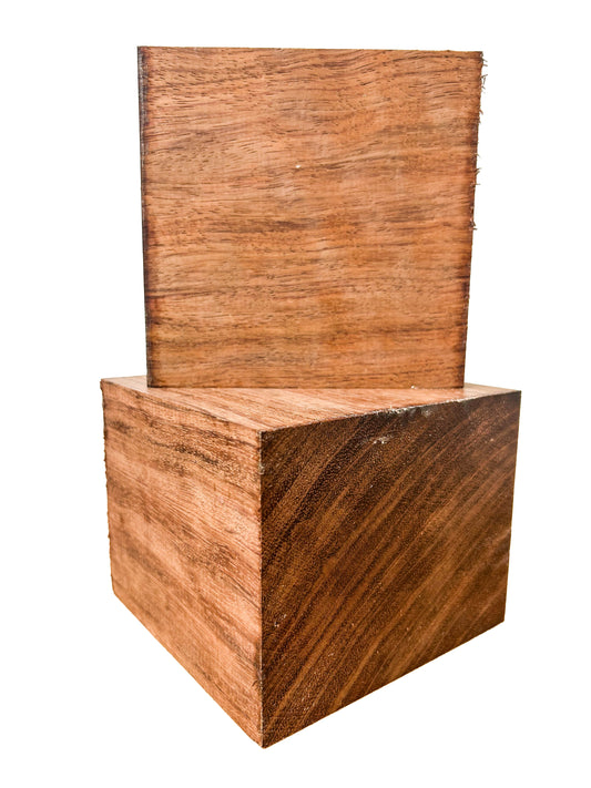 Bubinga, Thick Stock Bowl Blank - 4" x 4" x 4"  WE930