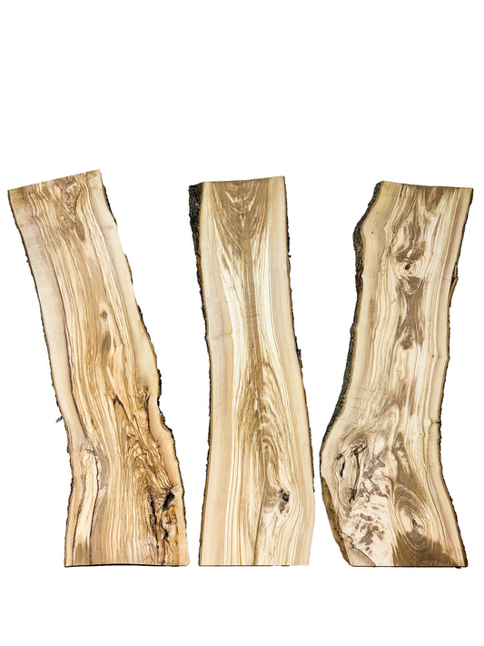 OLIVEWOOD: Italian Live Edge Figured, Cutting Boards 36"x 10-11-"x .75" - WE954