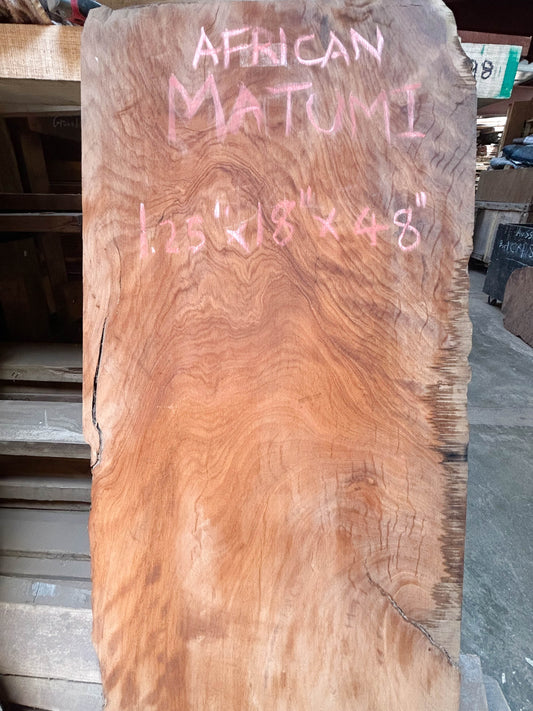 Matumi, South African 5/4 Live Edge  Slabs - 48"x 18"x1.25" [WE342]