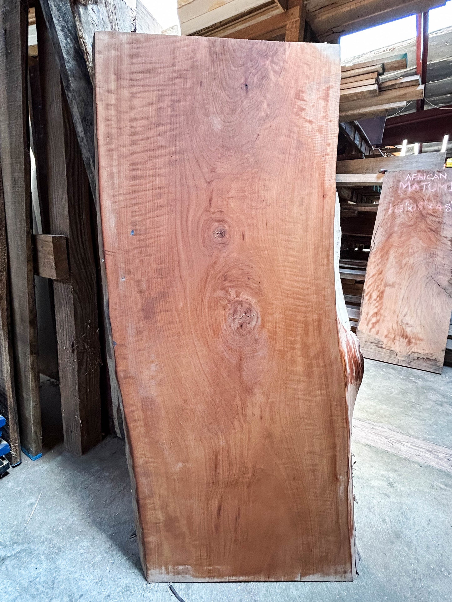 Pearwood, Swiss 12/4 Live Edge Figured Slabs - 43"x 18" x 3" [WE340]