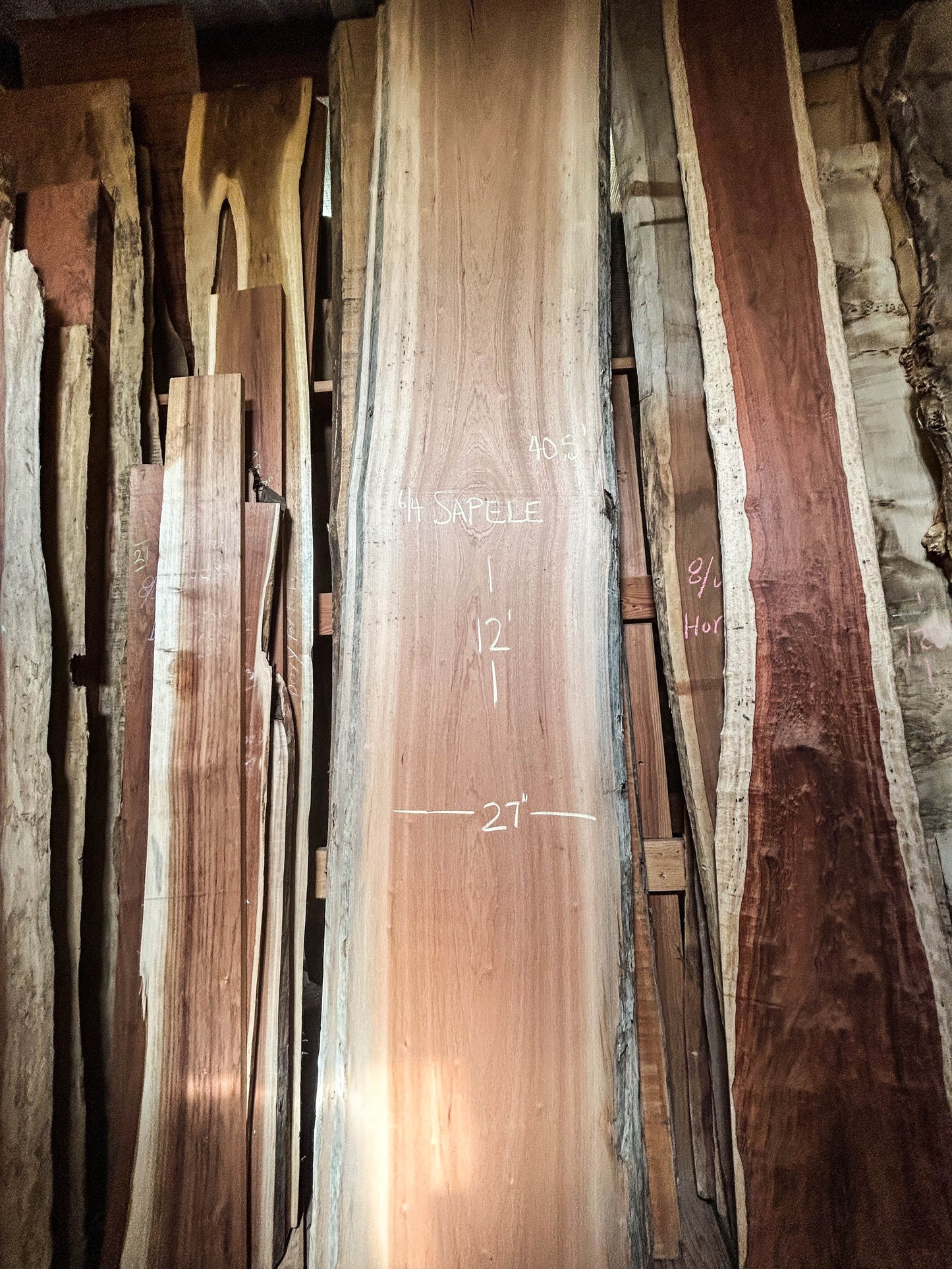 Sapelli, 6/4 Live Edge Slabs - various sizes [WE327]