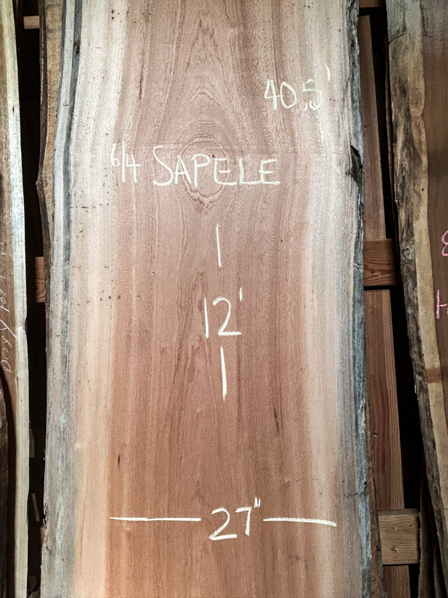 Sapelli, 6/4 Live Edge Slabs - various sizes [WE327]